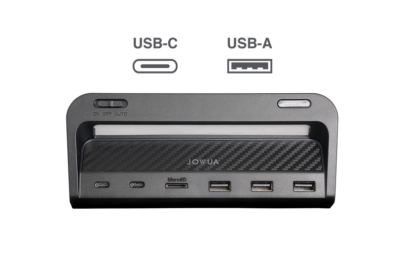 Jowua USB Hub with LED Light (USB-C + USB-A)